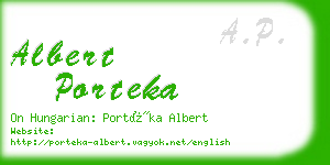 albert porteka business card